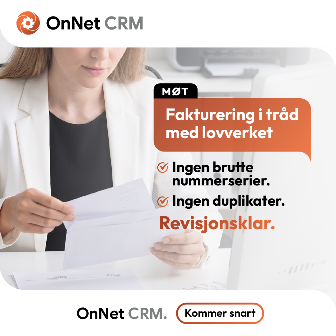 Møt OnNet CRM Legal-Grade Invoicing.