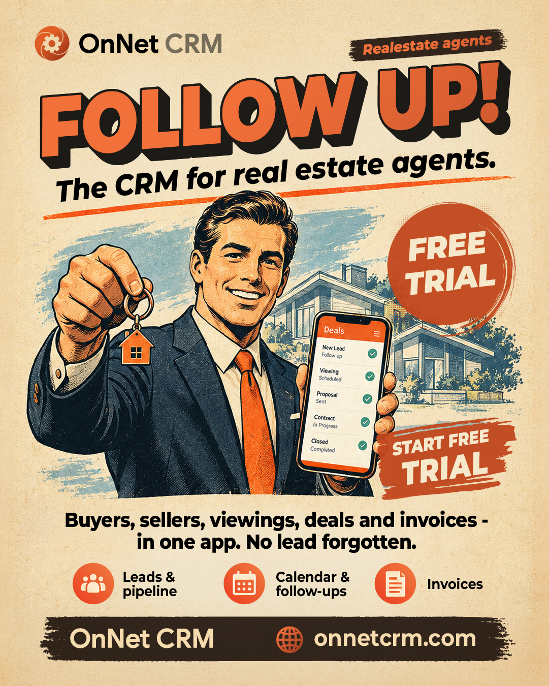 Stop losing buyers in your chat history. Try OnNet CRM free.